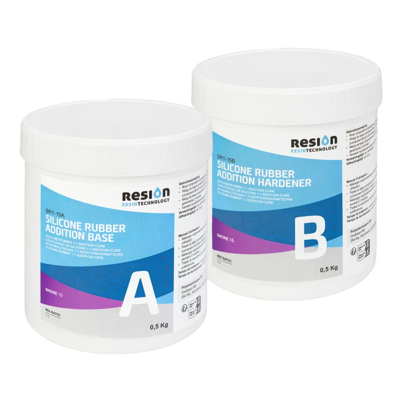 Siliconen gietrubber 1:1 Shore 15 (1kg)