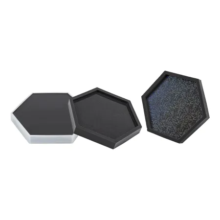 Holografische onderzetter mal zeshoek (confetti)