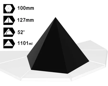 Hexagonale piramide mal 100 mm (6-hoekig)