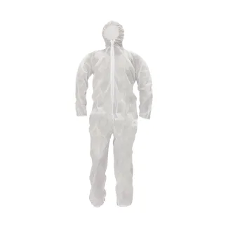 Disposable overalls with hood