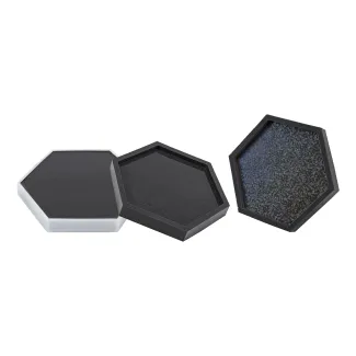 Holografische onderzetter mal zeshoek (confetti)