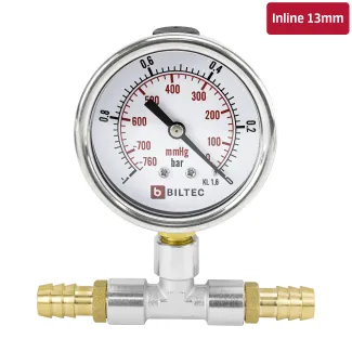 BILTEC Manometer (Inline met 13mm aansluiting)